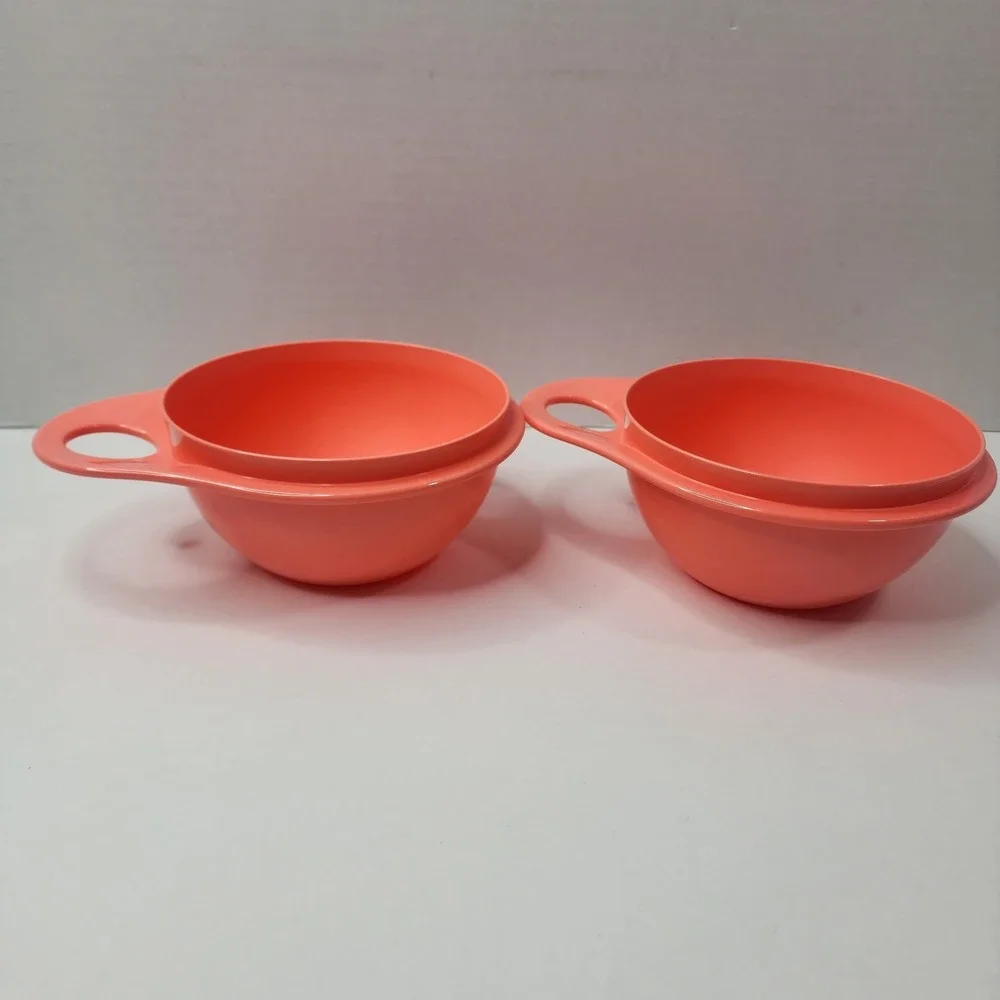 2 Tupperware Thatsa Bowls Extra Mini 2 1/2 Cups New 6809B-3 Coral Pink New